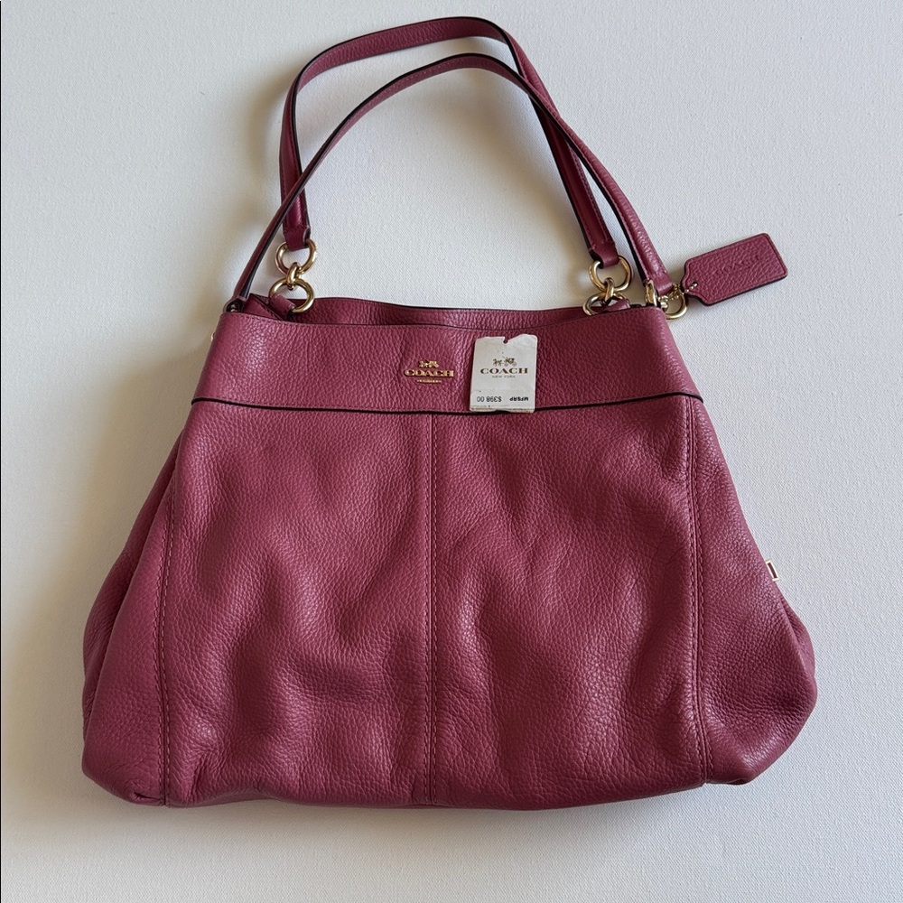 Coach pebbled leather Lexy shoulder bag Strawberry